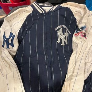New York Yankees Vintage Zip Up Mirage Jacket Size XL